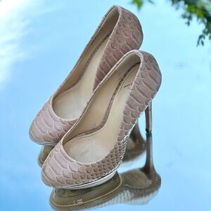 Brian Atwood Snakeskin Platform Heels